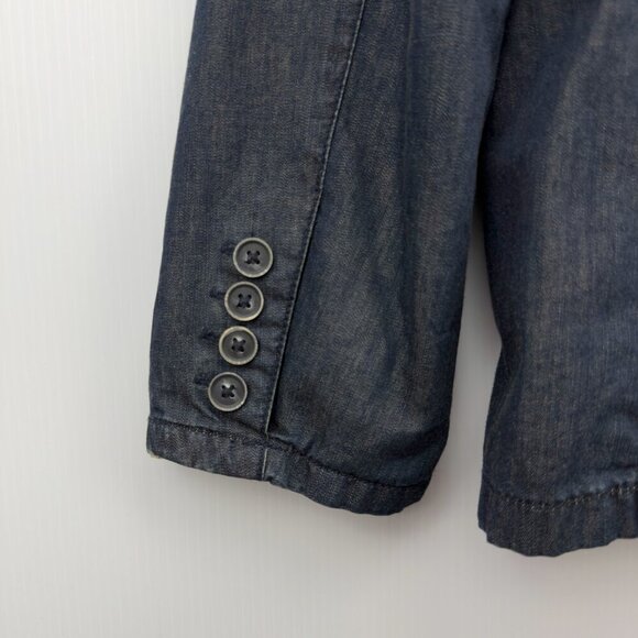 JOHN VARVATOS 100% Cotton Chambray Button Front Dark Blue Blazer Jacket Size 40R - Picture 11 of 11